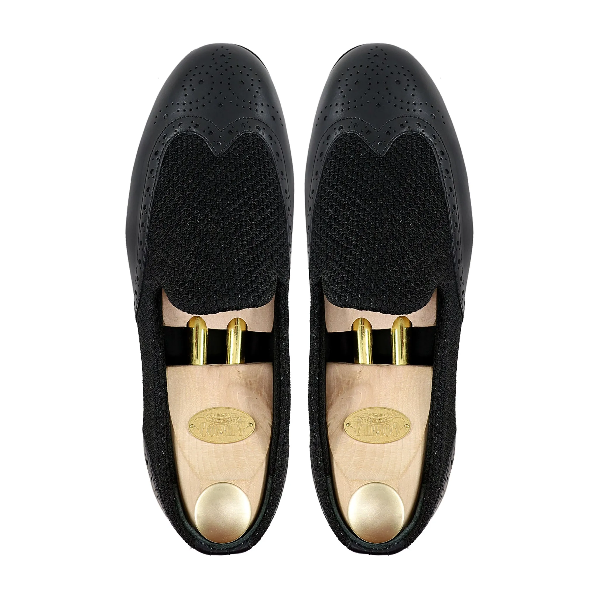 Kinson - Men's Black Mesh and Calf Leather Loafer