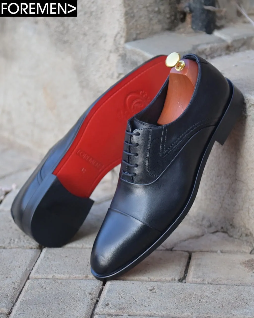 WINDSOR | Black Leather Sole Oxfords